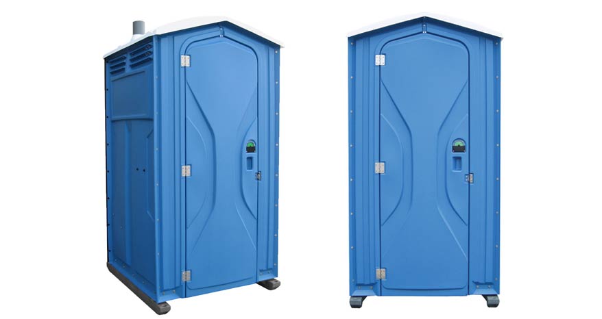Long-term porta potty units on site in South Haven, Michigan